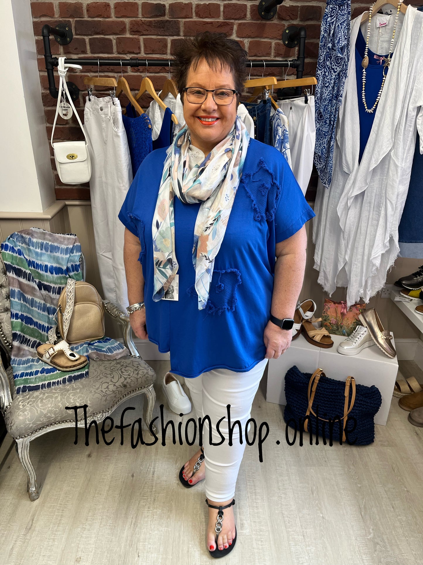 Angelica royal blue top 16-22