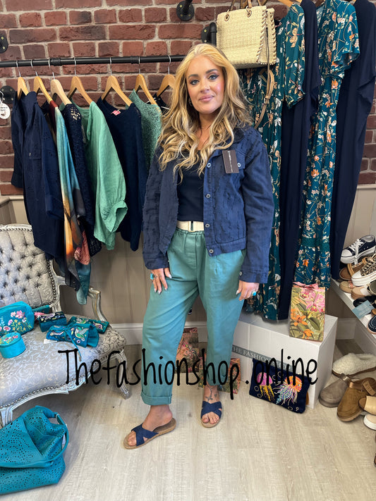 Nina navy blue cotton jacket 8-12