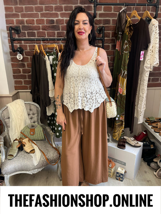 Tessa cinnamon wide leg trousers 10-22