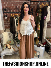 Tessa cinnamon wide leg trousers 10-22