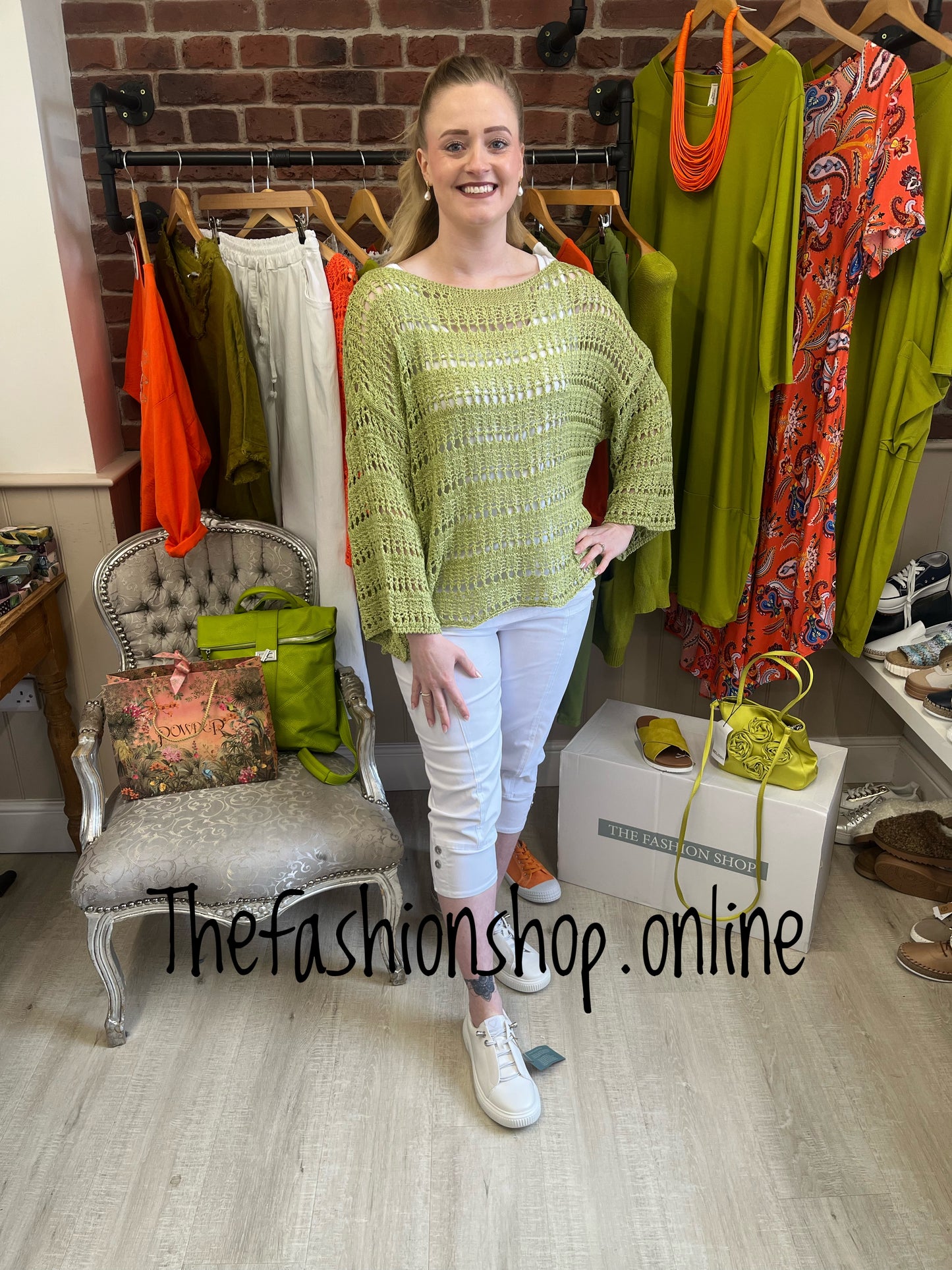 Maddy olive crochet top 10-20