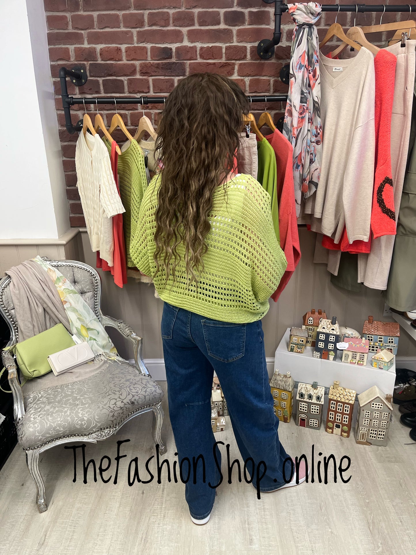 Sonia green crochet layering top 8-16