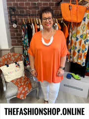 Jolie orange embroidered back top 16-24
