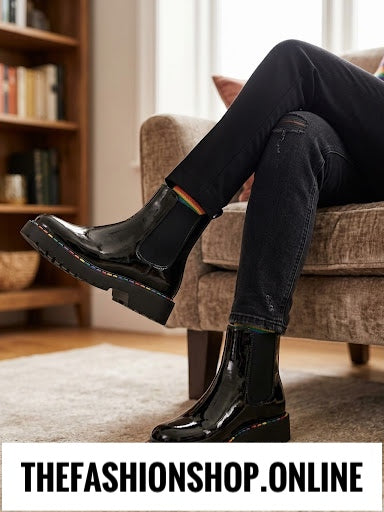 Remi black patent boots 3-8 (36-41)