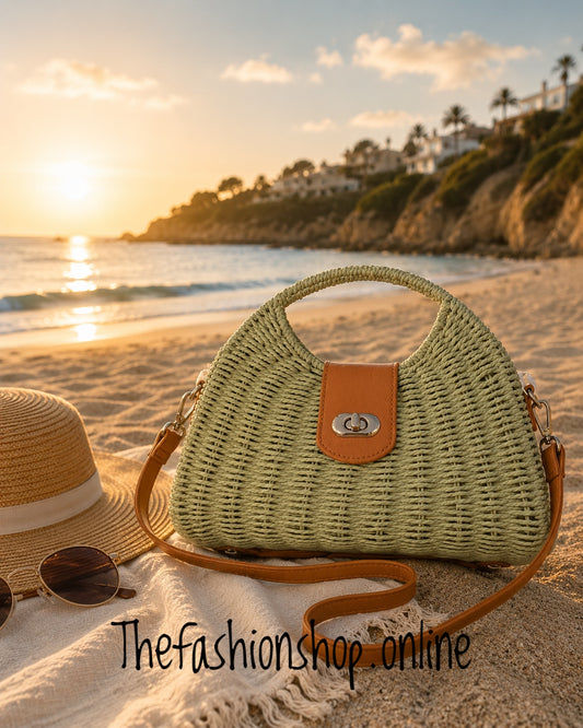The Riviera Weave Bag in Green