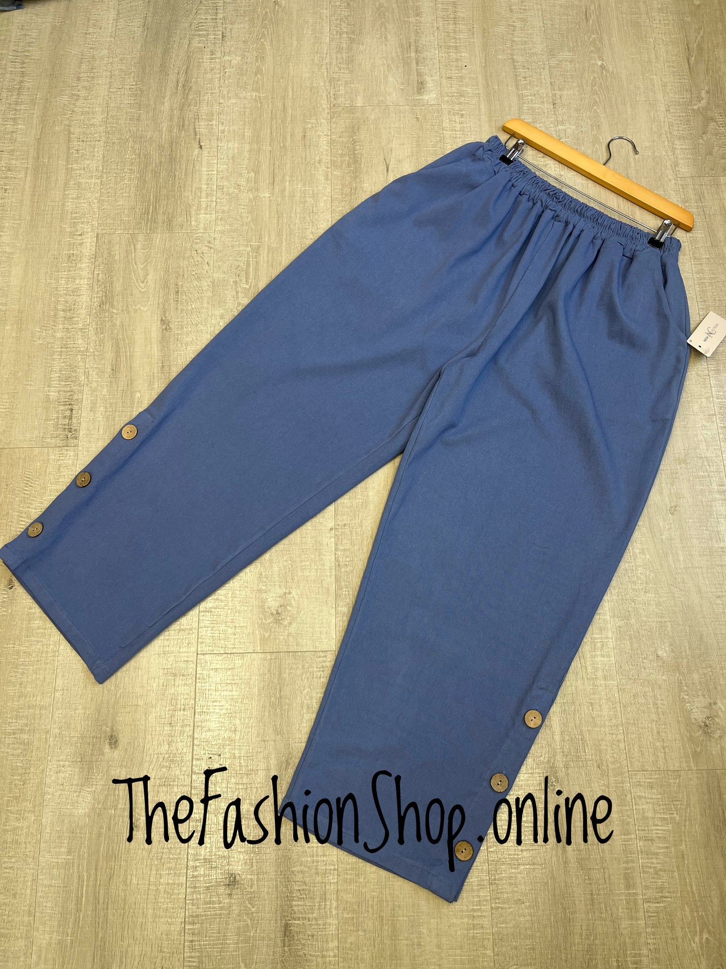 Annabelle denim blue three button trousers 18-24