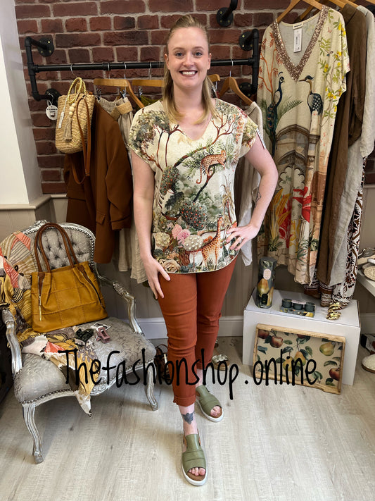 Suzanna safari shimmer top 12-16 and 18-22