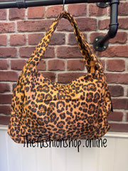 Kelly Leopard Print Bag in Brown