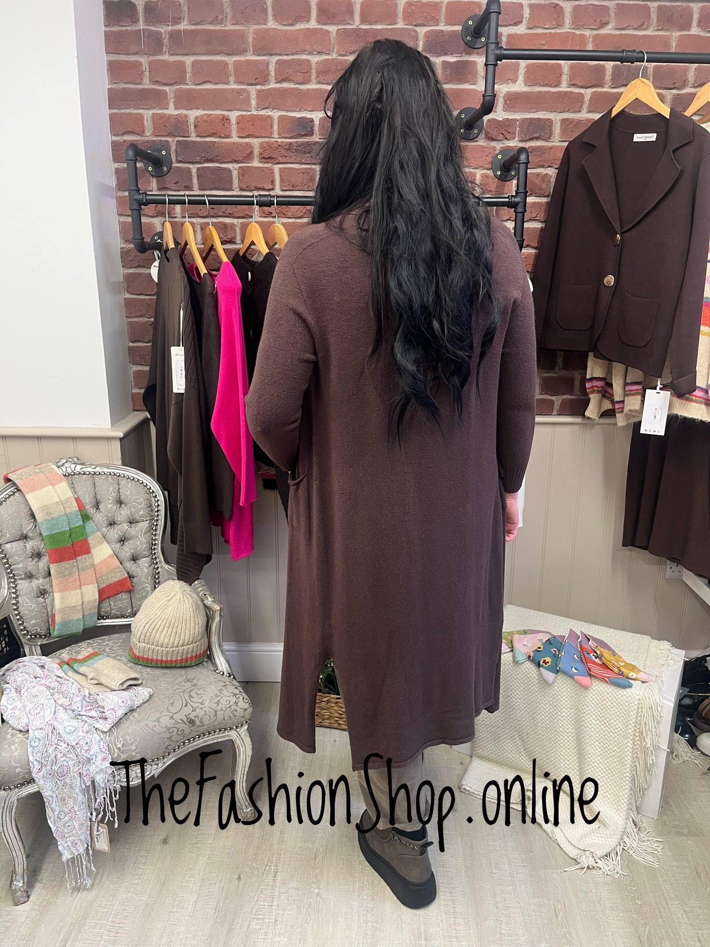 Milan brown longline cardigan 8-16