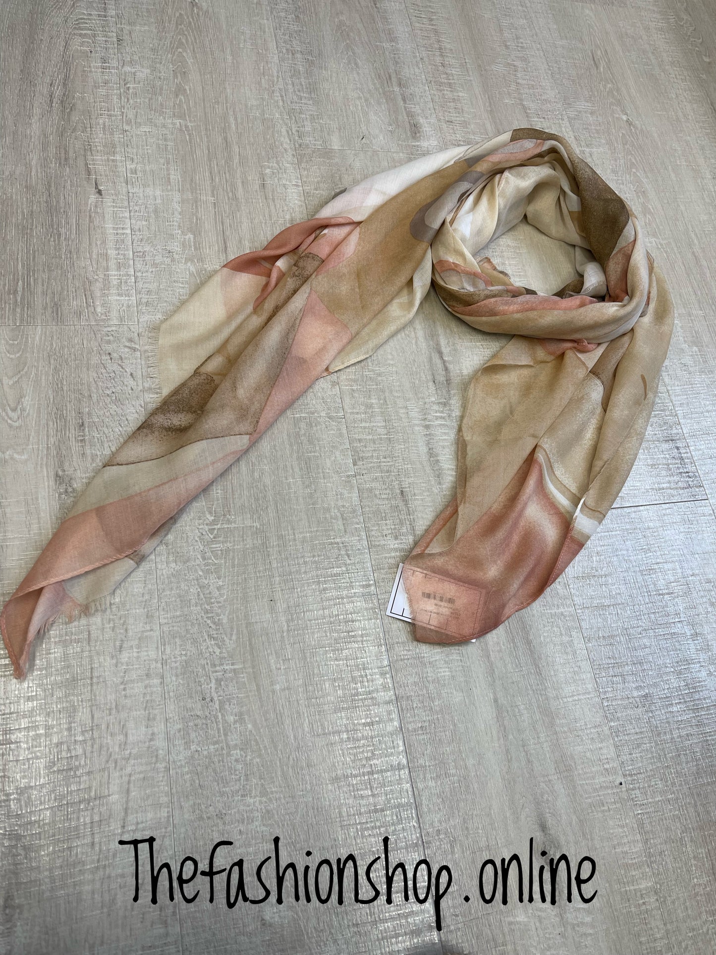 Neutral tones abstract scarf