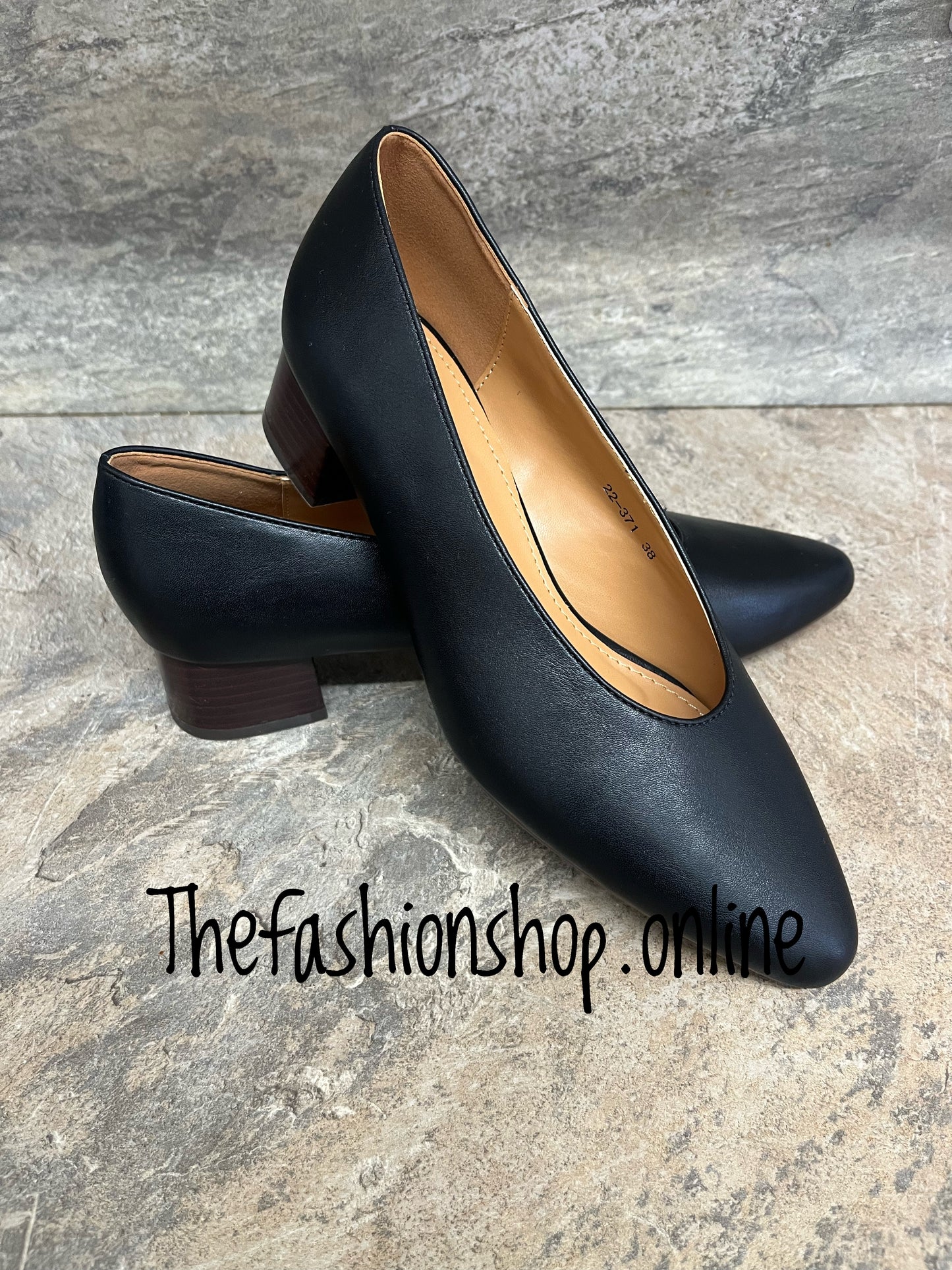 Penny black court shoe sizes 3-8 (36-41)