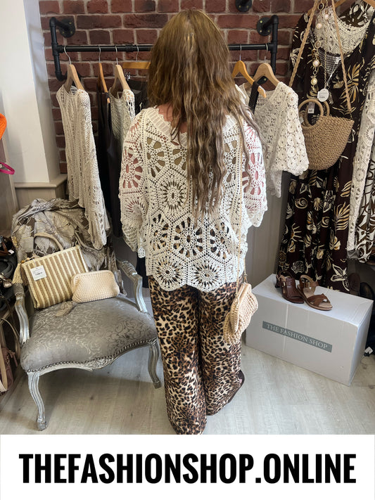 Betsy cream crochet layering top 10-16
