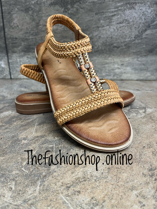 Lunar Portofino camel sandals sizes 4-8 (37-41)