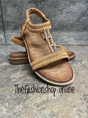 Lunar Portofino camel sandals sizes 4-8 (37-41)