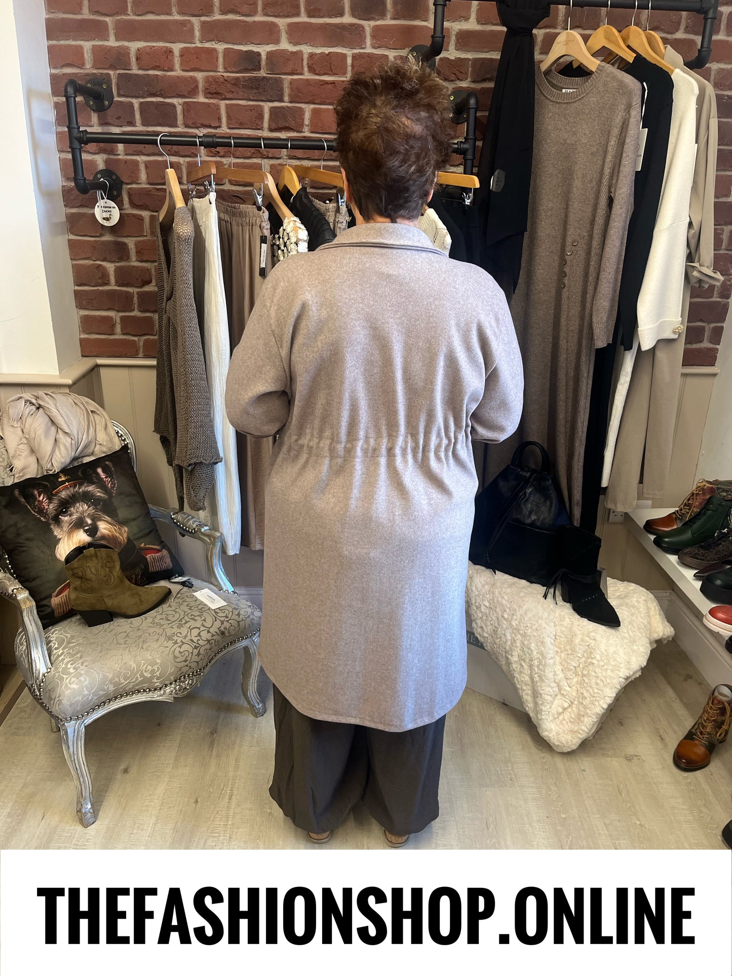 Finley mocha double breasted coat 12-16