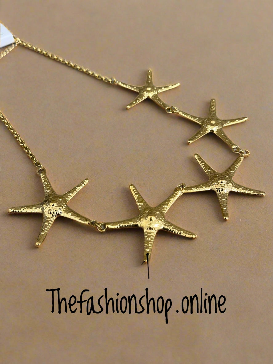 Zelly gold plated starfish necklace