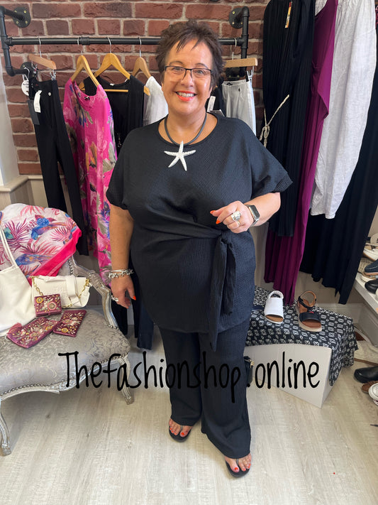Lois Black Side tie co-ord 12-20