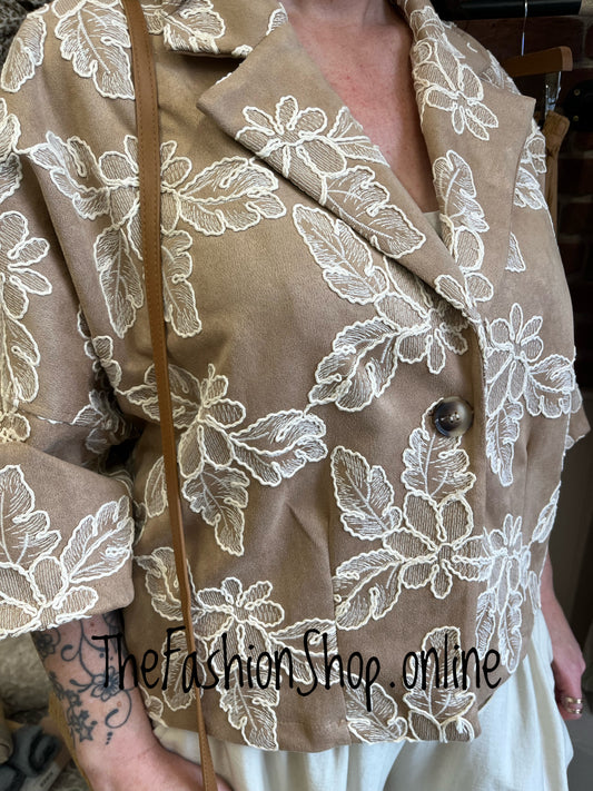 Darcie camel faux suede jacket 14-20