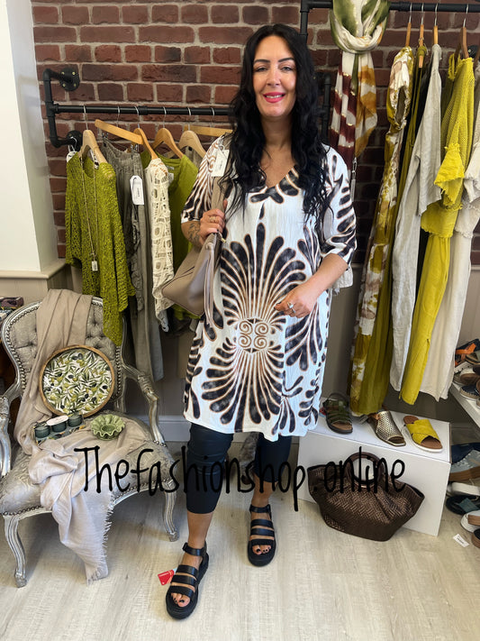 White Dubai Palm Dress 12-16