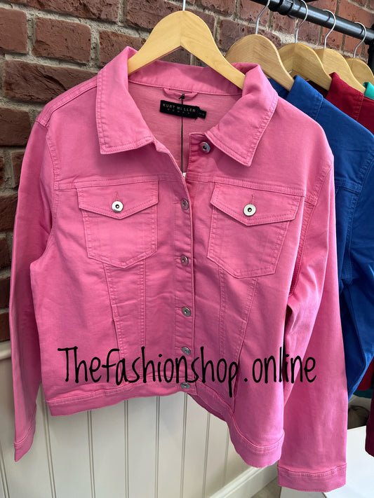 Kylie pink cotton denim jacket sizes 14-22
