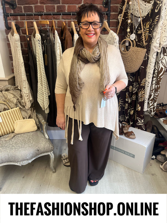 Ziggy beige tassel jumper 14-22