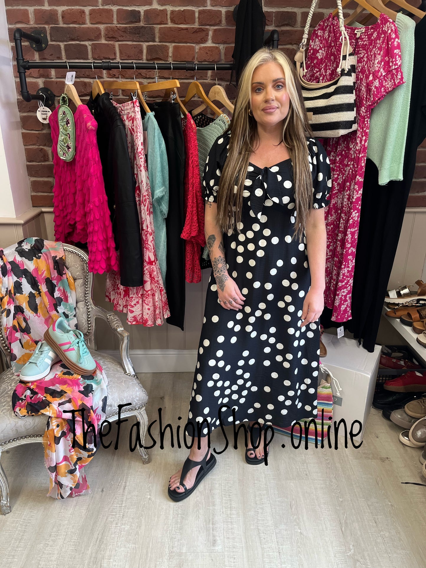 Stella Morgan black spot dress sizes 8-16
