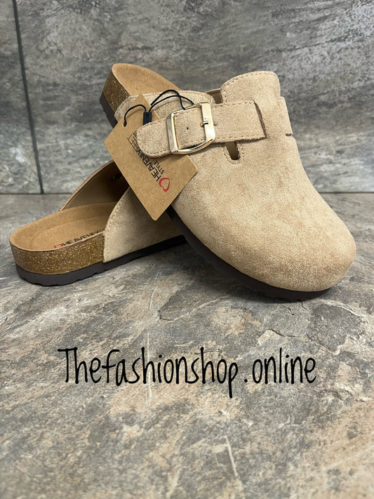 Heavenly Feet Alessia Cool beige clog mule sizes 4-7 (37-41)