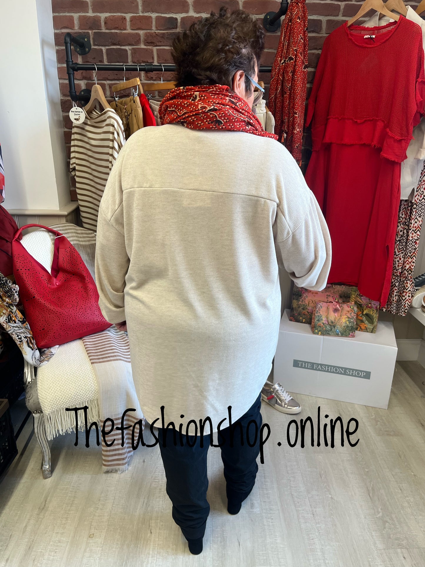 Mindy beige pocket shirt 14-22