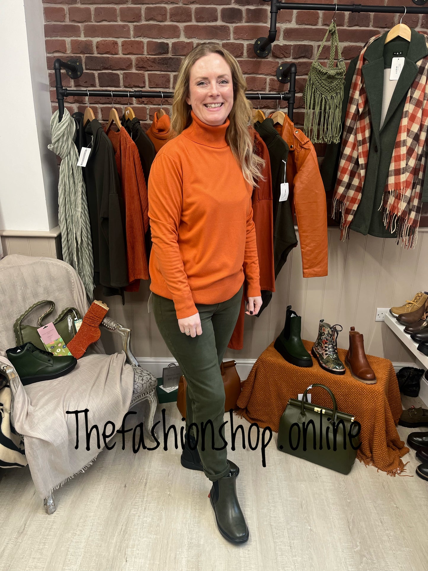 Rust polo neck jumper 12-16