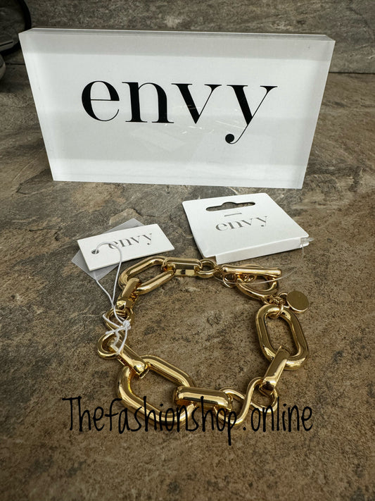 Envy gold links t bar bracelet