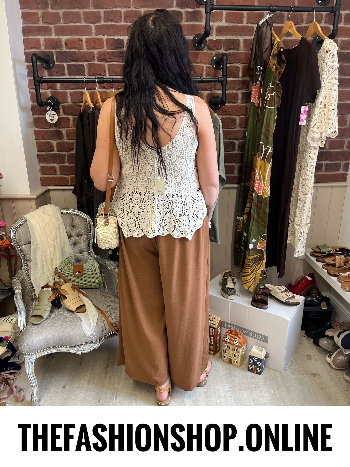 Tessa cinnamon wide leg trousers 10-22