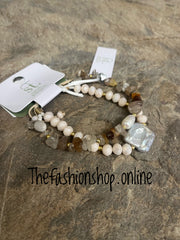 Sarah Tempest natural beaded bracelet duo