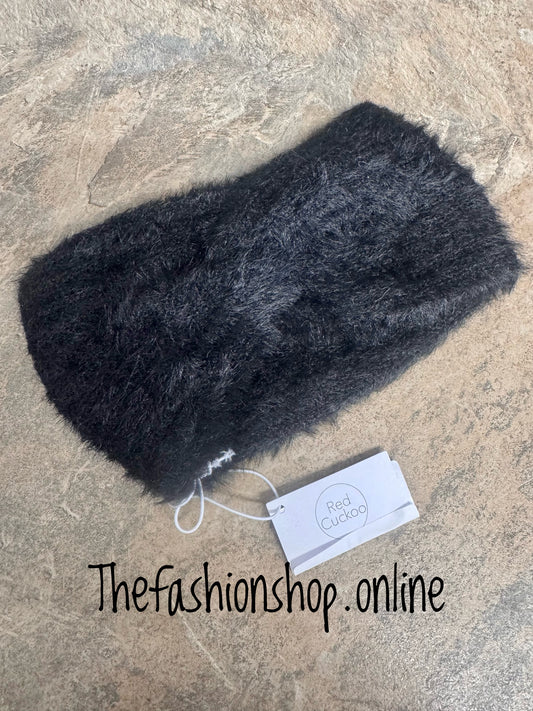 Zoe knot Front Headband in Black