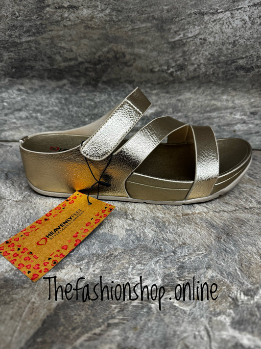 Heavenly Feet gold Saturn sandals sizes 4-7 (37-41)