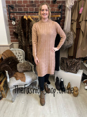 Esther camel cashmere mix jumper dress 12-16