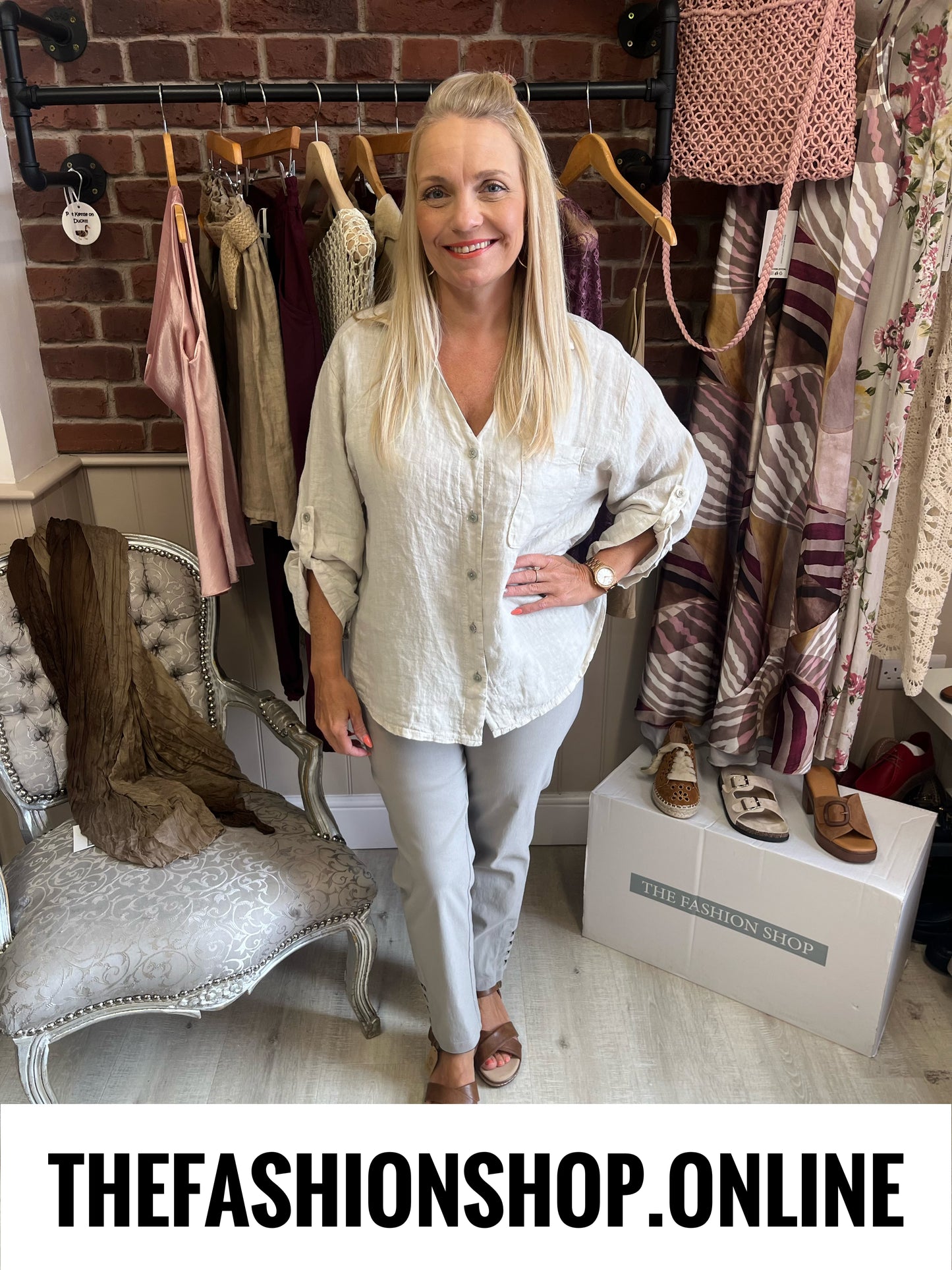 Nadine beige linen shirt/jacket 10-16