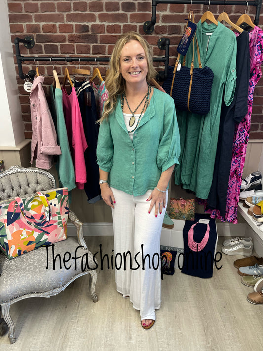 Erica jade linen blouse 10-14