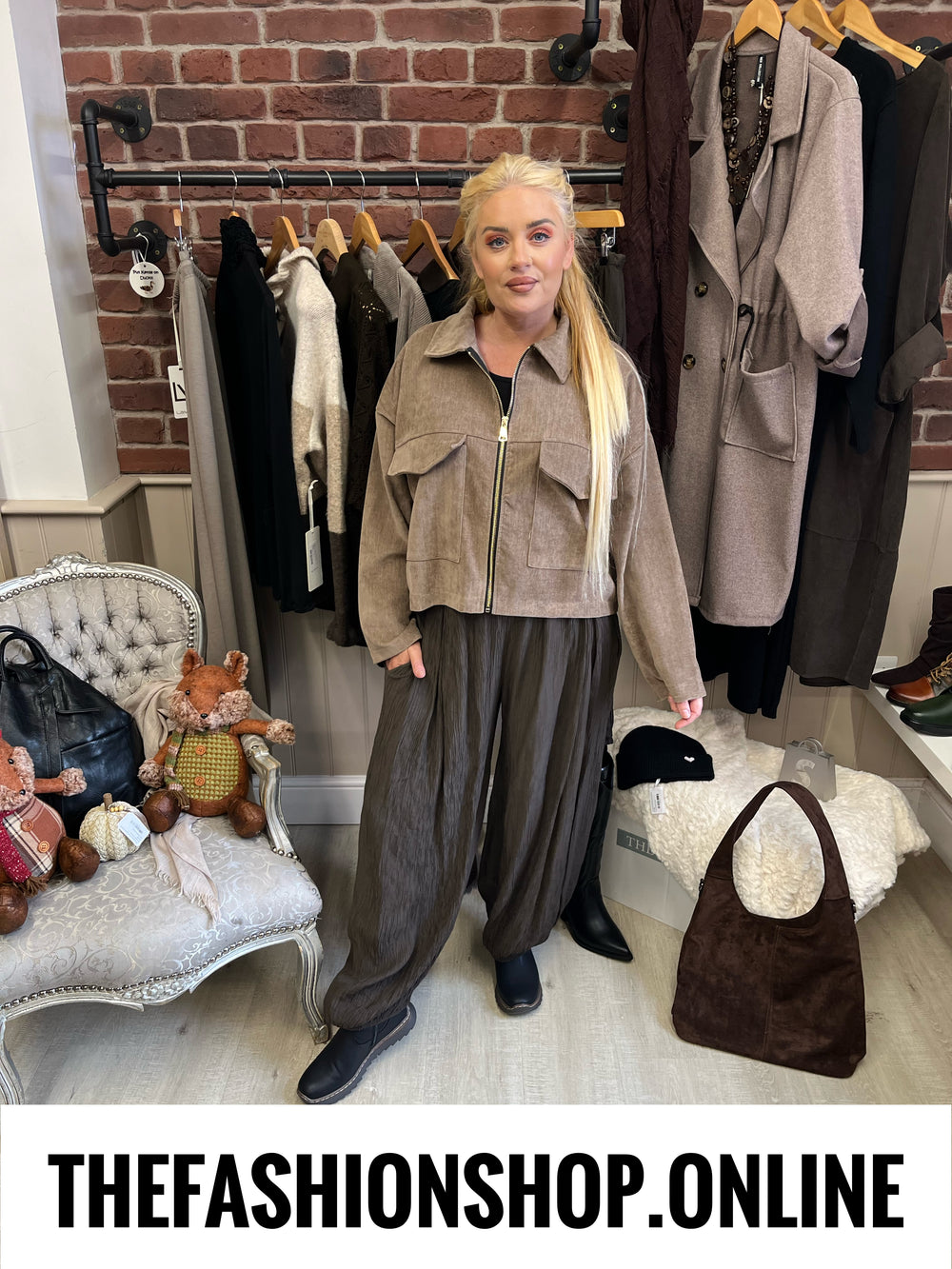 Willow mocha faux suede jacket 8-16