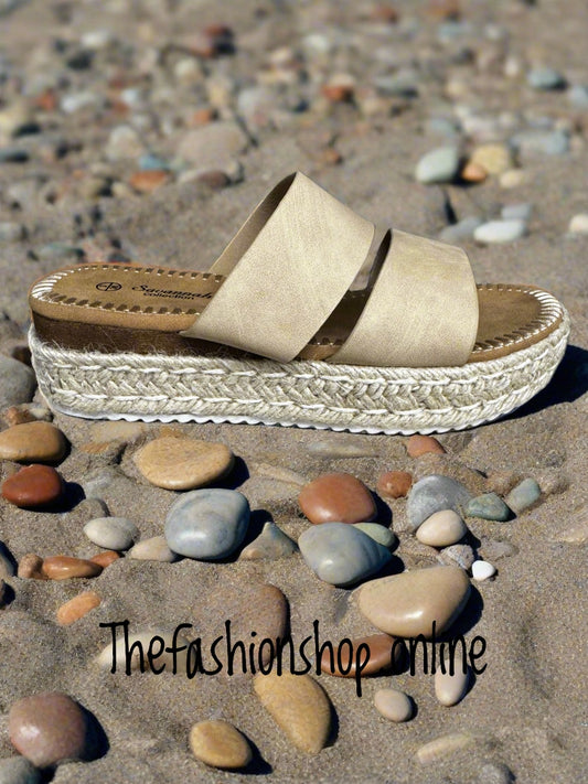Libby beige slip on mule sizes 3-8 (36-41)
