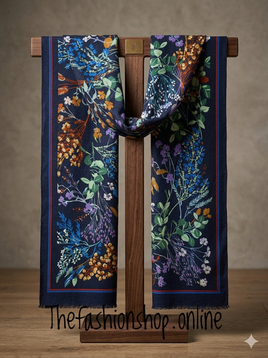 Zelly Navy Woodland Scarf