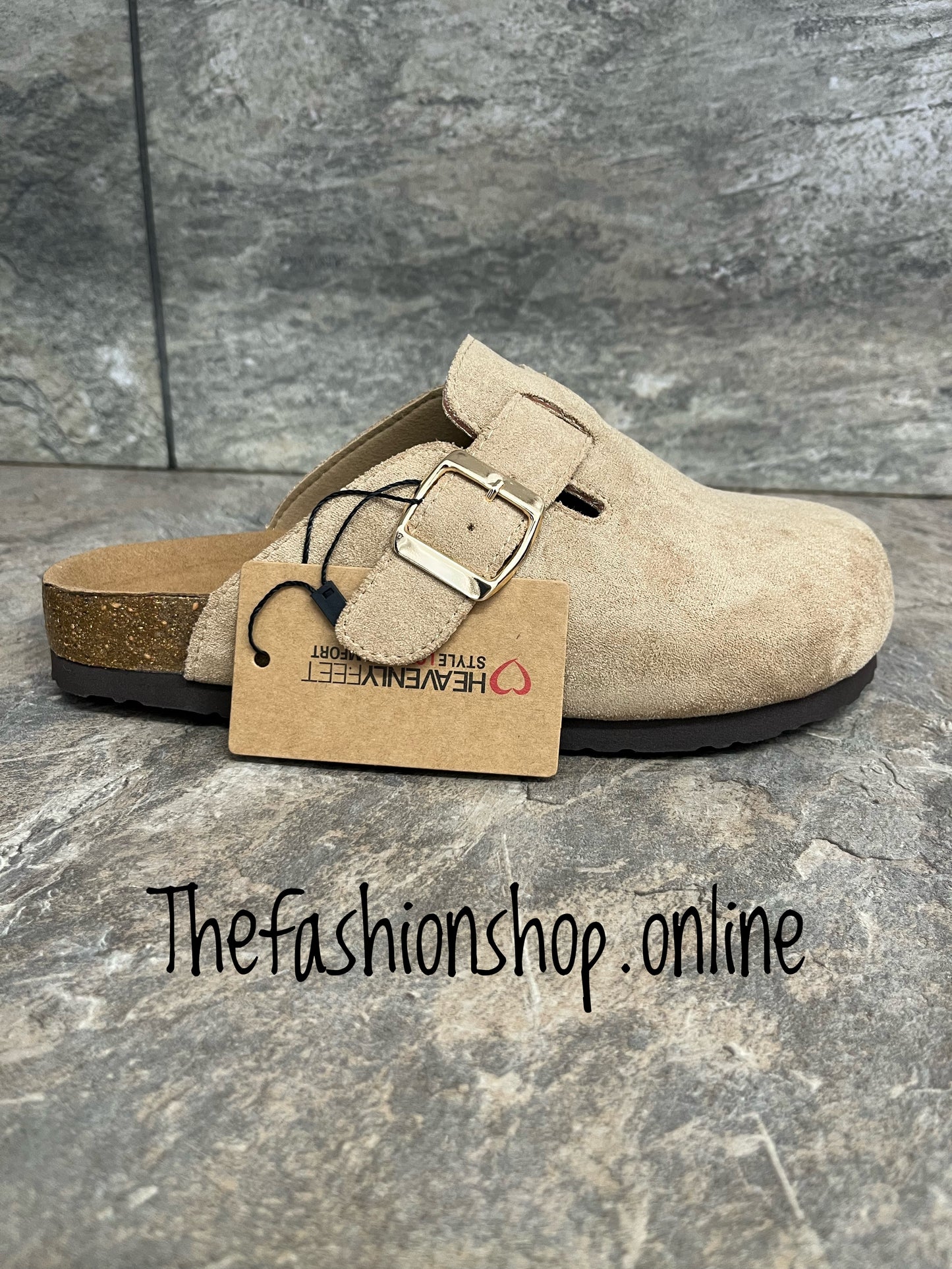 Heavenly Feet Alessia Cool beige clog mule sizes 4-7 (37-41)