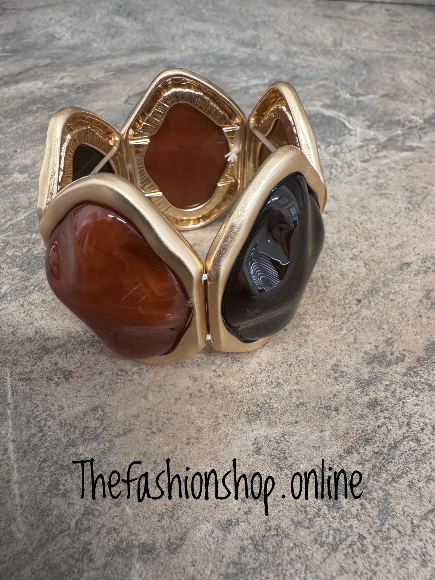 Amber Chunky Shades of Brown Bracelet