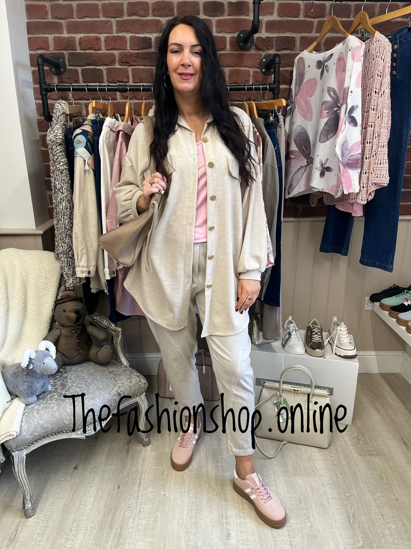Mindy beige pocket shirt 14-22