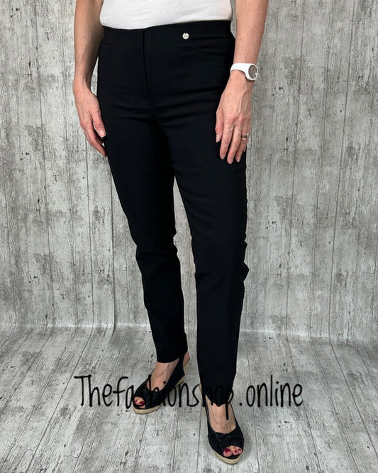 Robell Bella black trousers 27 inch inside leg sizes 12-26