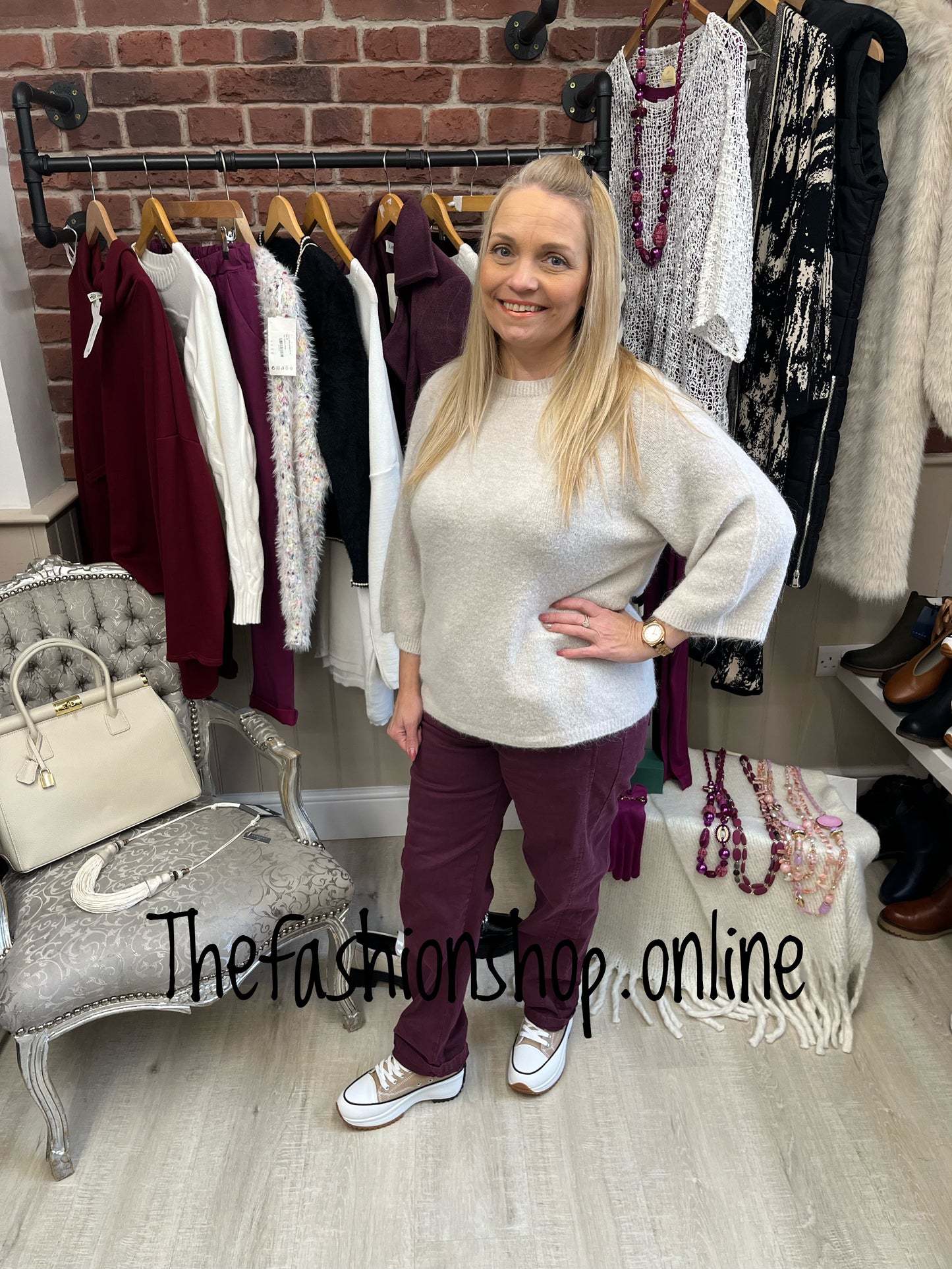 Alana beige wool mix jumper 10-16