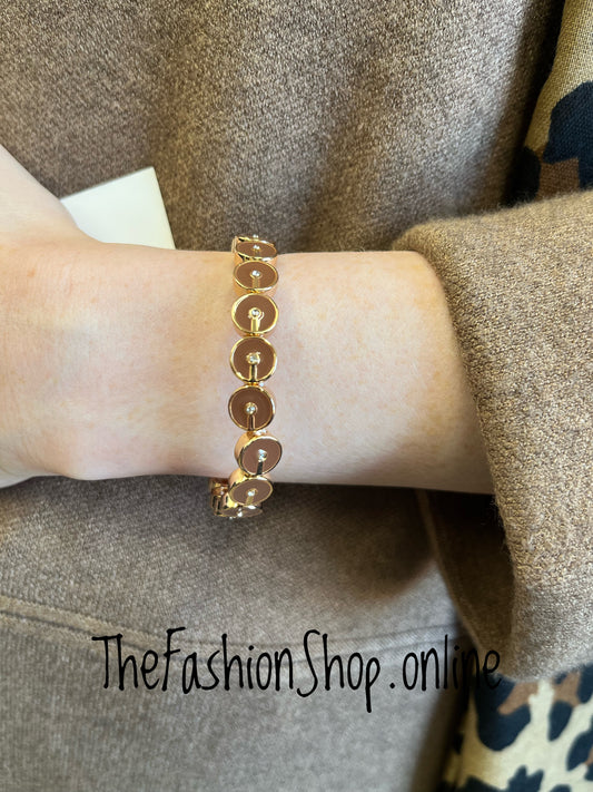 Zelly gold bracelet with coffee enamel