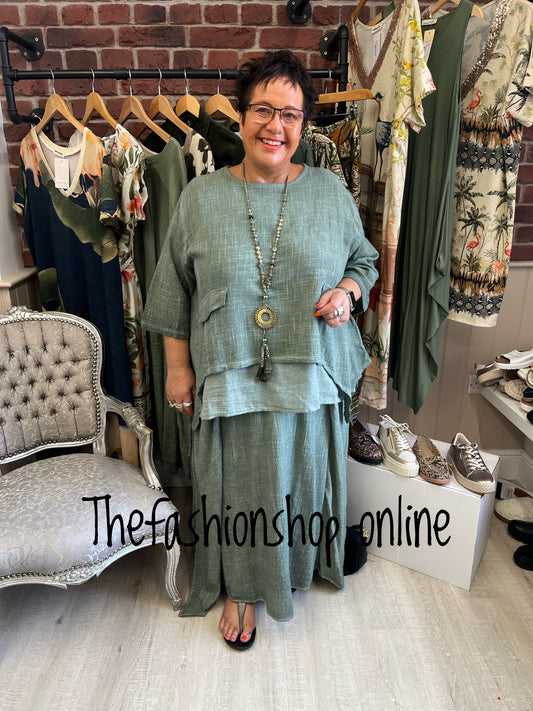 Premium khaki chic skirt co-ord 14-24