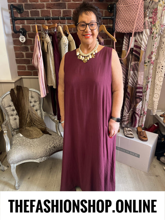 Athena wine maxi dress 14-24