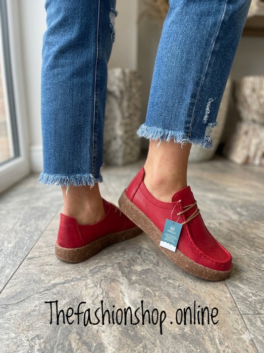 Modella Camden red leather shoes sizes 4-8 (37-41)