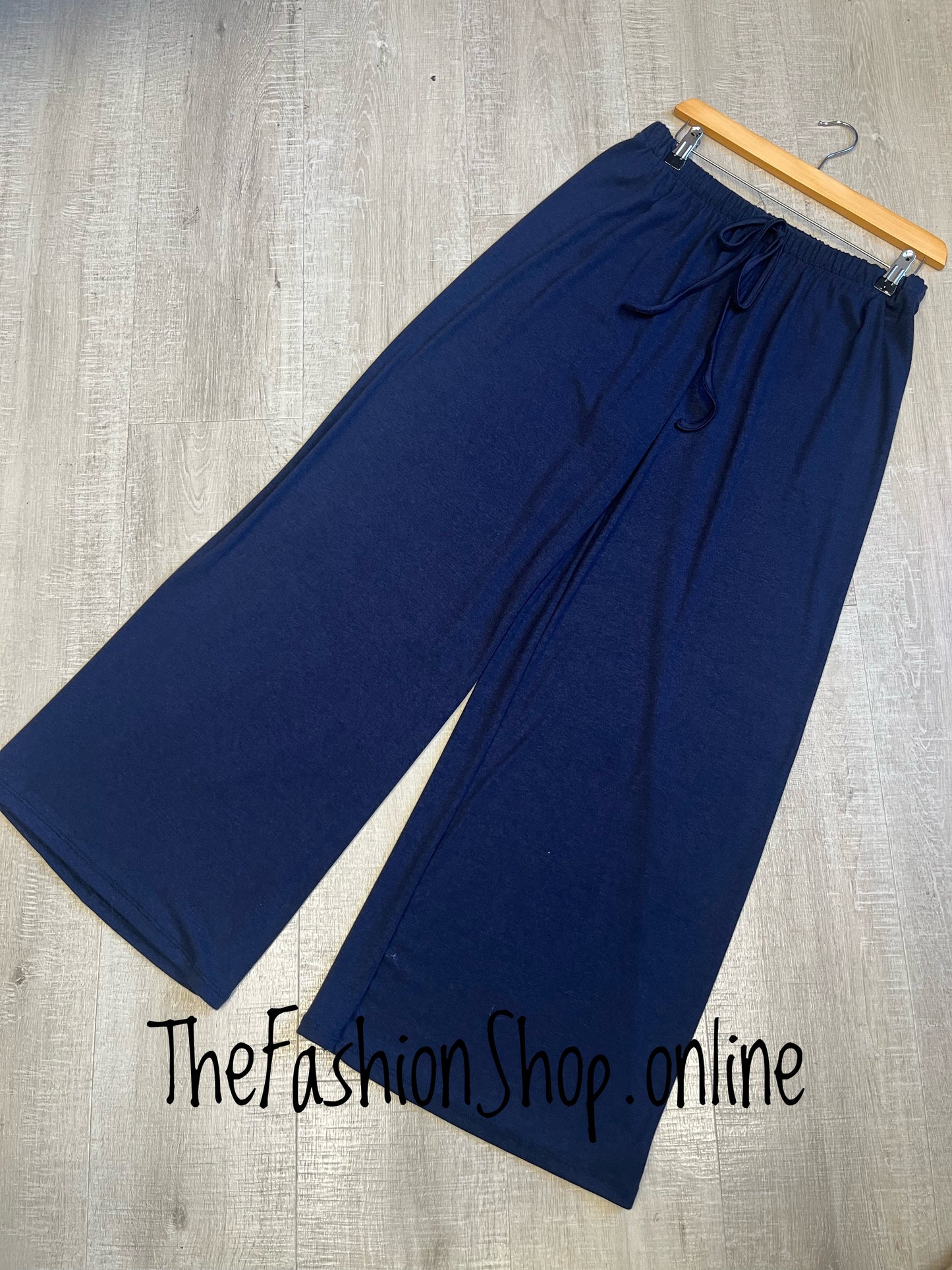 Annie Navy Wide Leg Trousers 12-20